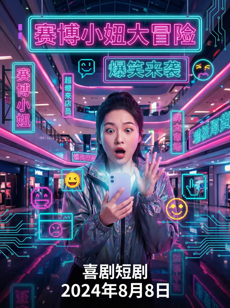 拜托了老师ova 搞笑喜剧短剧 - 赛博小妞大冒险海报